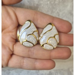 Pendientes concha blanco