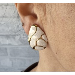 Pendientes concha blanco