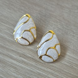 Pendientes concha blanco