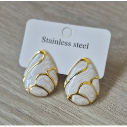 Pendientes concha blanco