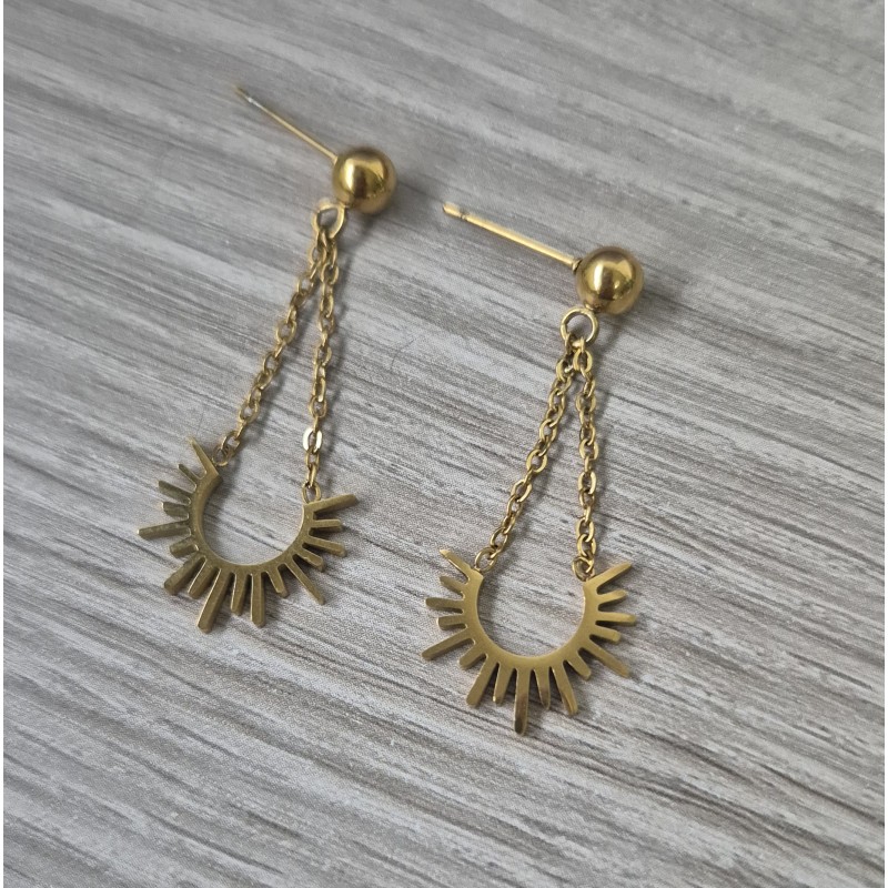 Pendientes sol cadena