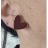 Pendientes corazón burdeos