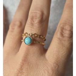 Anillo doble turquesa