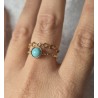 Anillo doble turquesa
