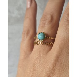 Anillo doble turquesa