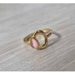 Anillo abierto gota rosa