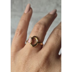 Anillo abierto gota rosa