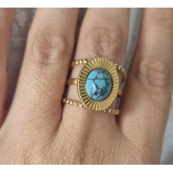 Anillo turquesa agrietada