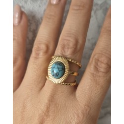 Anillo turquesa agrietada