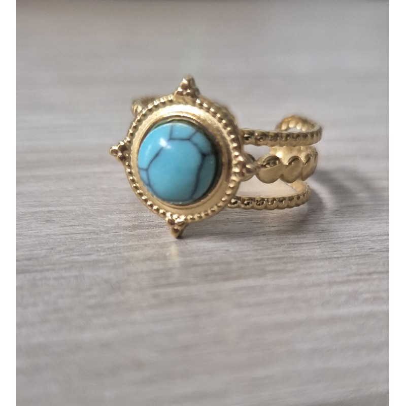 Anillo triple turquesa