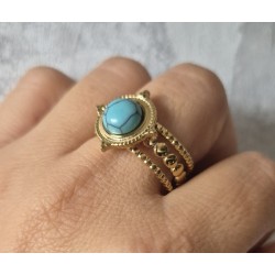 Anillo triple turquesa