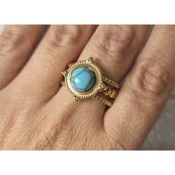 Anillo triple turquesa