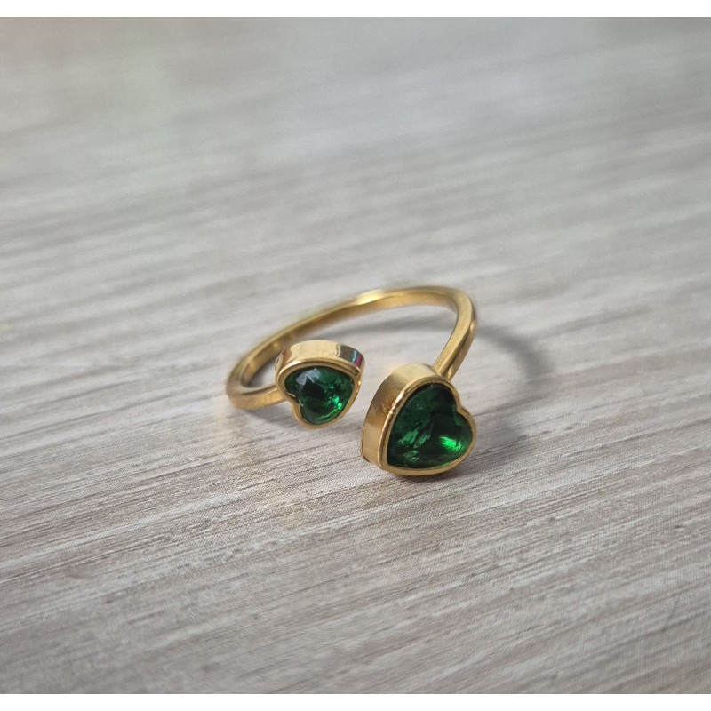 Anillo doble corazon