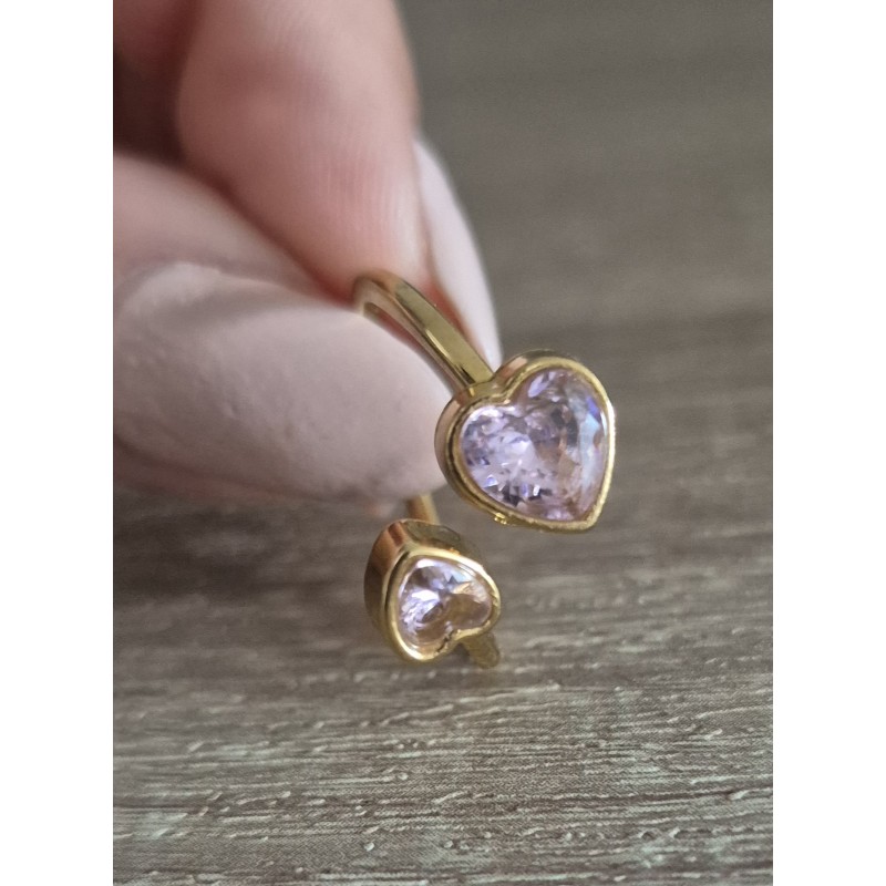 Anillo doble corazon
