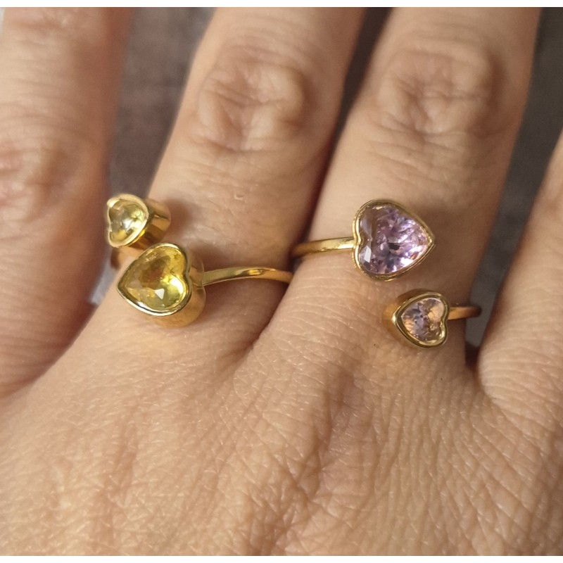 Anillo doble corazon