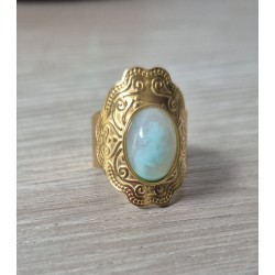 Anillo acero piedra color