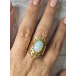 Anillo acero piedra color