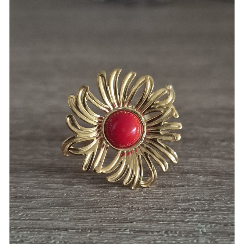 Anillo flor grande