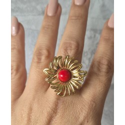 Anillo flor grande