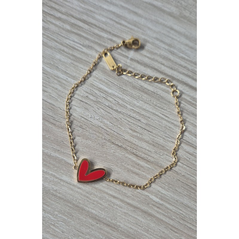 Pulsera corazón rojo