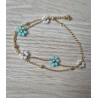 Pulsera flor turquesa y oerlas