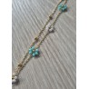 Pulsera flor turquesa y oerlas