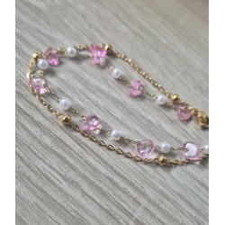 Pulsera piedras rosa