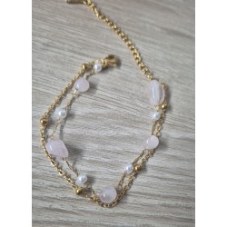 Pulsera piedras rosa