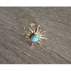 Anillo sol acero turquesa