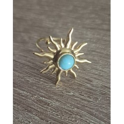 Anillo sol acero turquesa