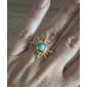 Anillo sol acero turquesa