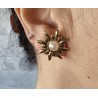 Pendientes sol perla