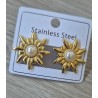 Pendientes sol perla